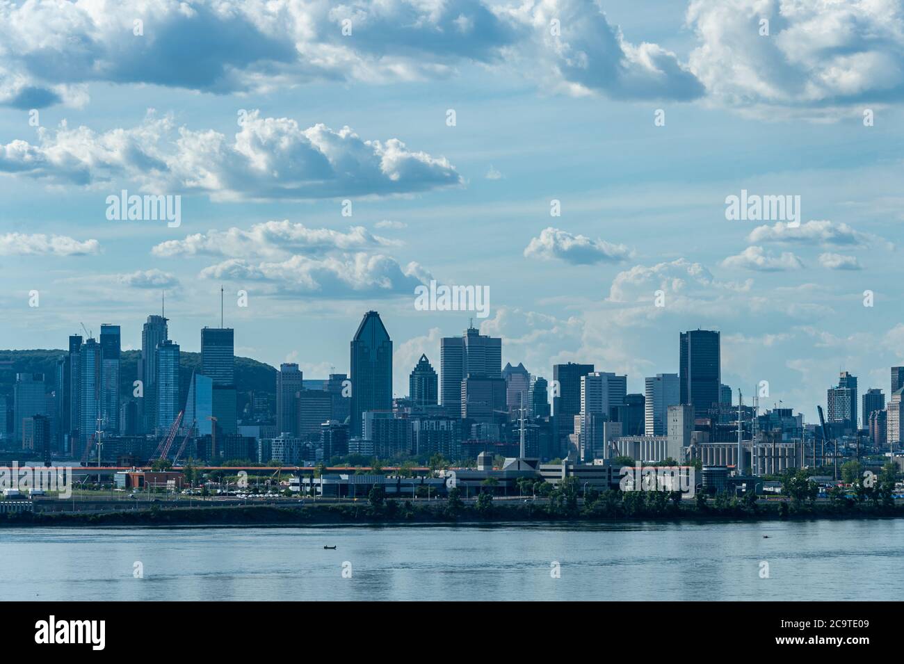 Montreal, CA - 31 July 2020: Montreal skyline from Samuel de Champlain bridge Stock Photo