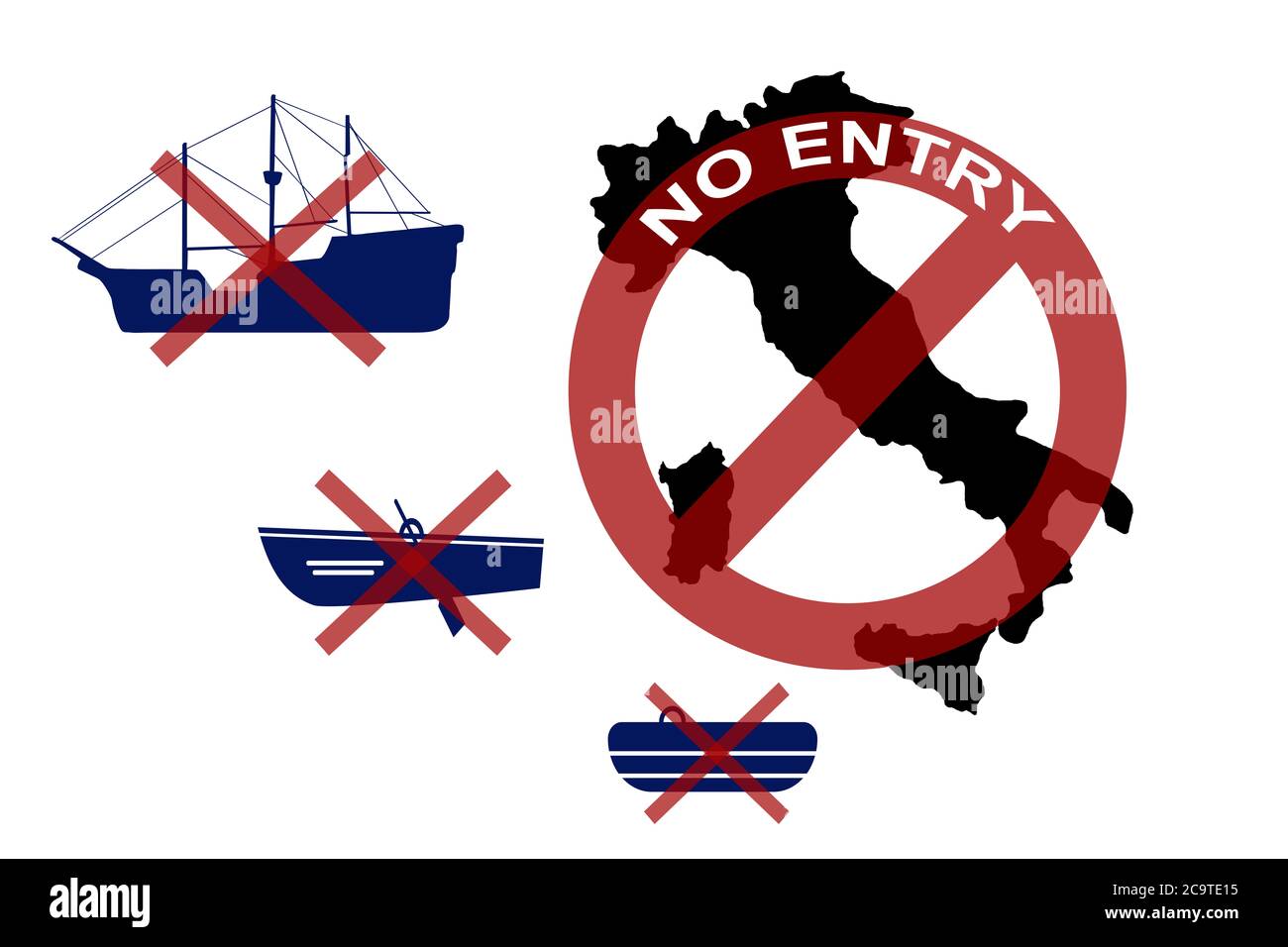 Red sign map italy hi-res stock photography and images - Alamy
