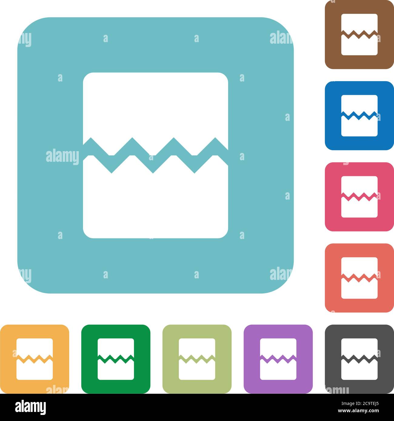 Page break white flat icons on color rounded square backgrounds Stock Vector