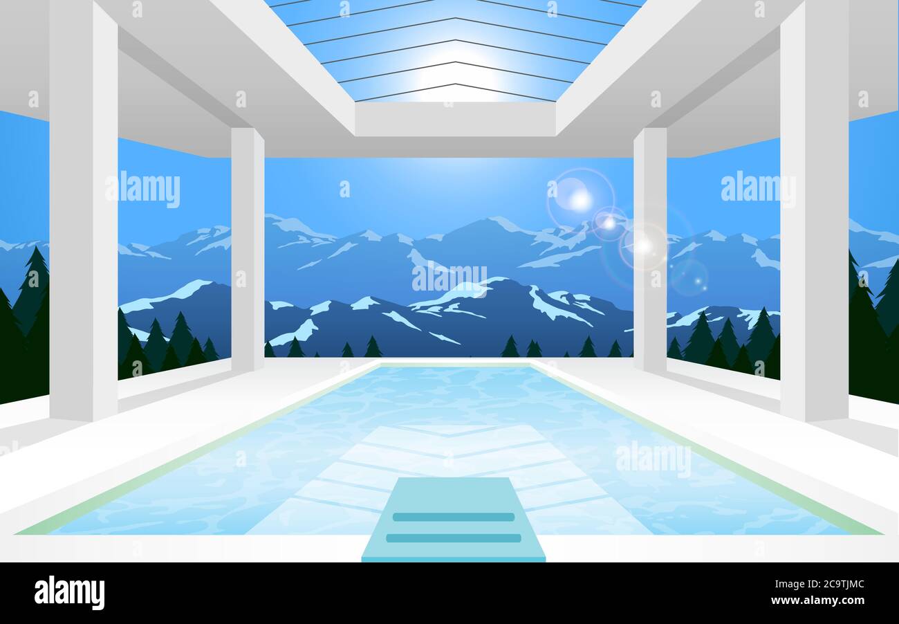 Modern luxury resort swimming pool Stock Vector Images - Alamy
