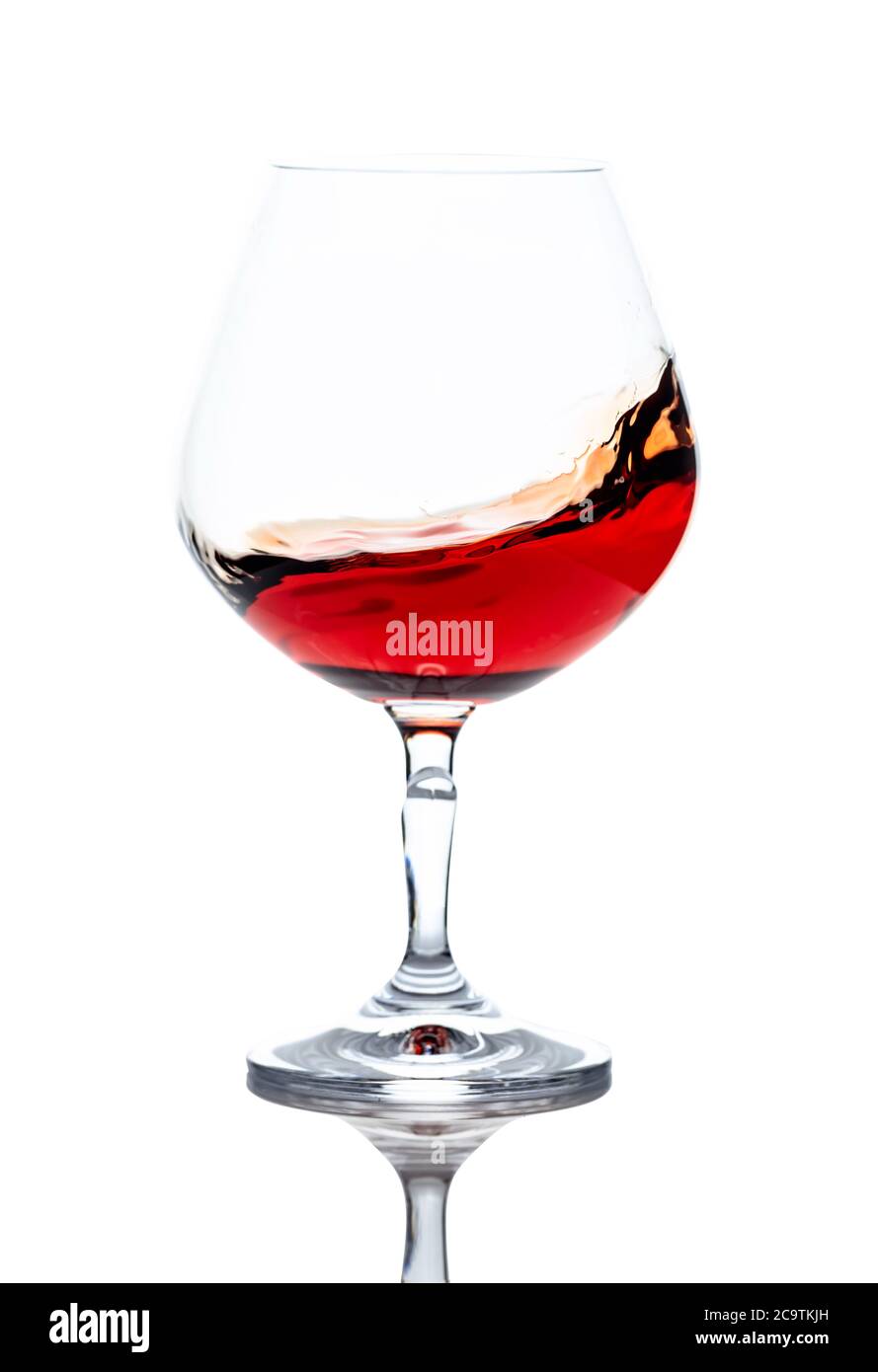 Snifter of brandy isolated on white background. Saved clipping path