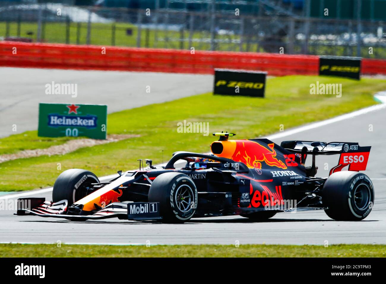 Alexander Albon of Red Bull during the 2020 British Grand Prix at Silverstone, Northamptonshire. Stock Photo