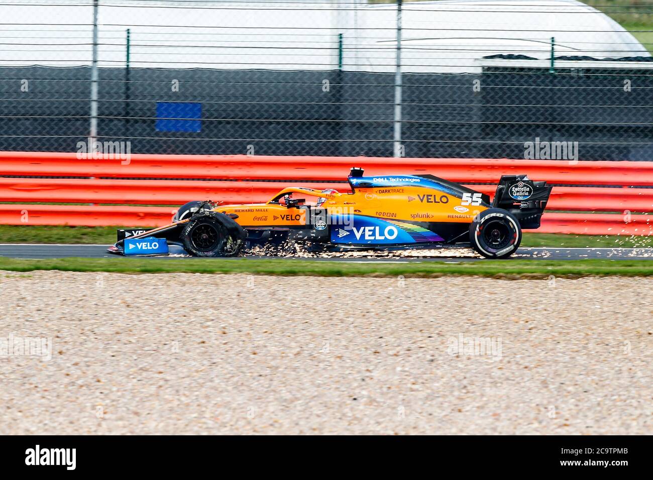 Carlos Sainz Jr. of McLaren during the 2020 British Grand Prix at Silverstone, Northamptonshire. Stock Photo