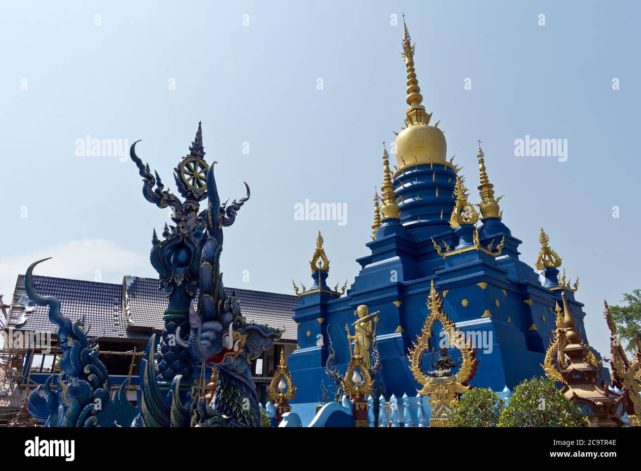 Wat Rong Seur Ten (Blue Temple), Chiang Rai, Thailand, Asia Stock Photo