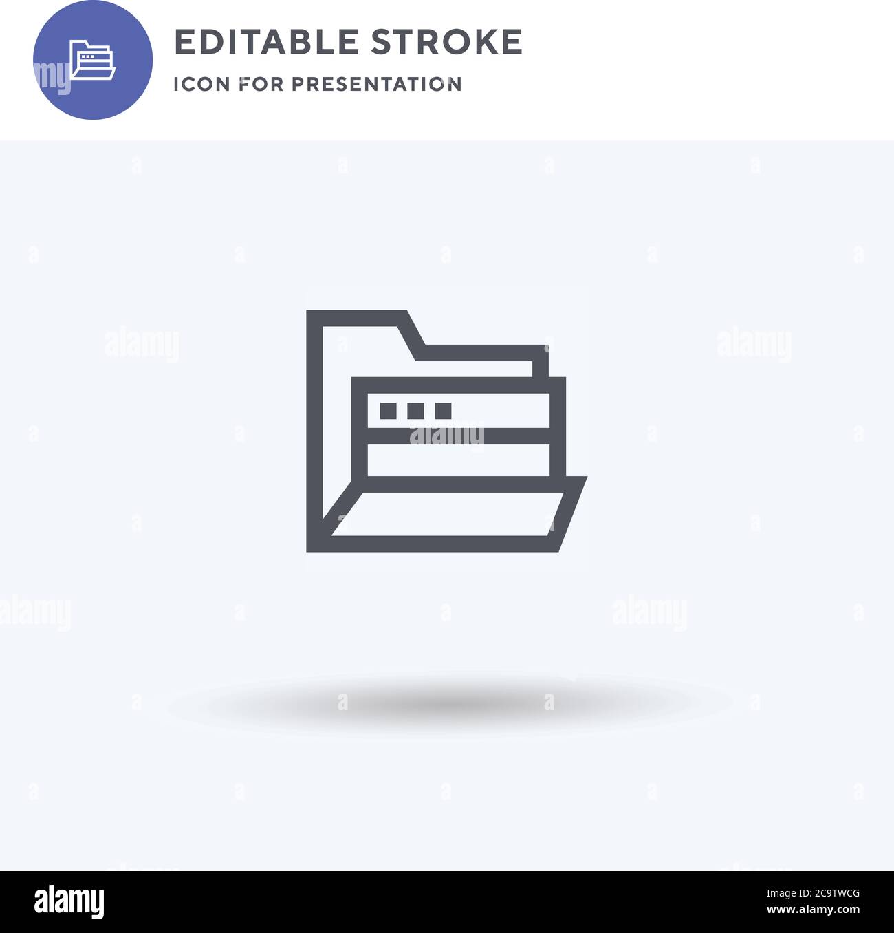 Folder icon vector, filled flat sign, solid pictogram isolated on white ...