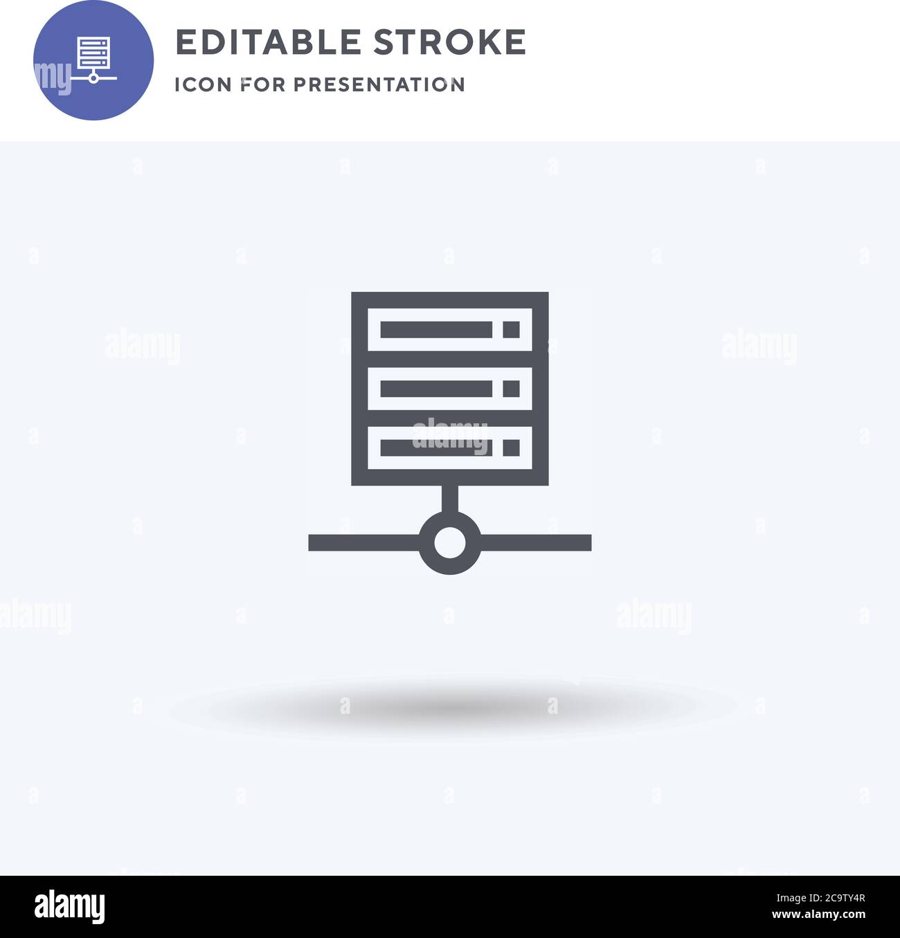Server icon vector, filled flat sign, solid pictogram isolated on white ...