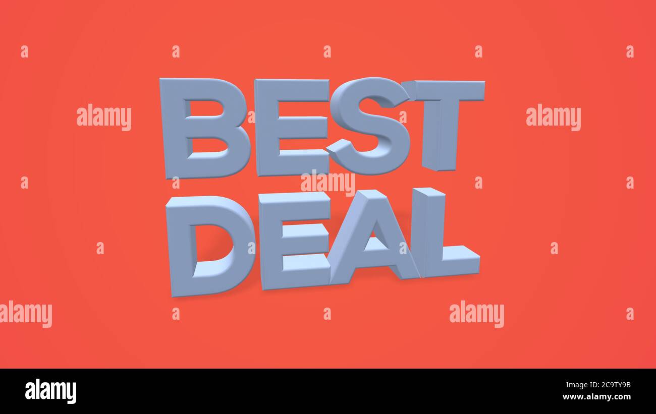 3d render best deal word use for landing page, template, ui, web, poster,  banner, flyer, background, gift card, coupon, label, wallpaper,sale  promotio Stock Photo - Alamy