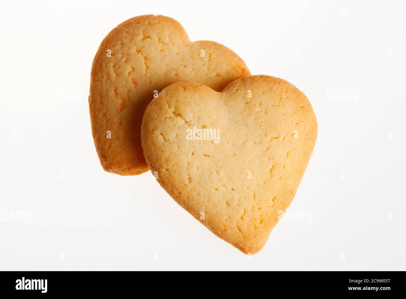 Assortment of biscuits isolated on white background. Different sorts of cookies  for Valentine's day, Christmas and other celebrations Stock Photo