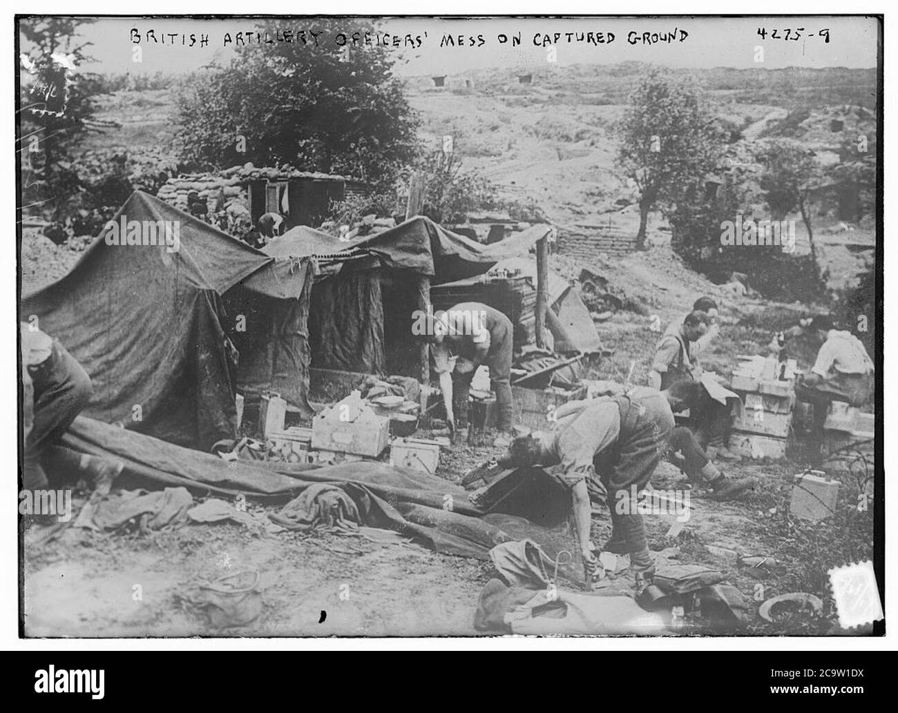 British artillery officers' mess on captured ground Stock Photo - Alamy