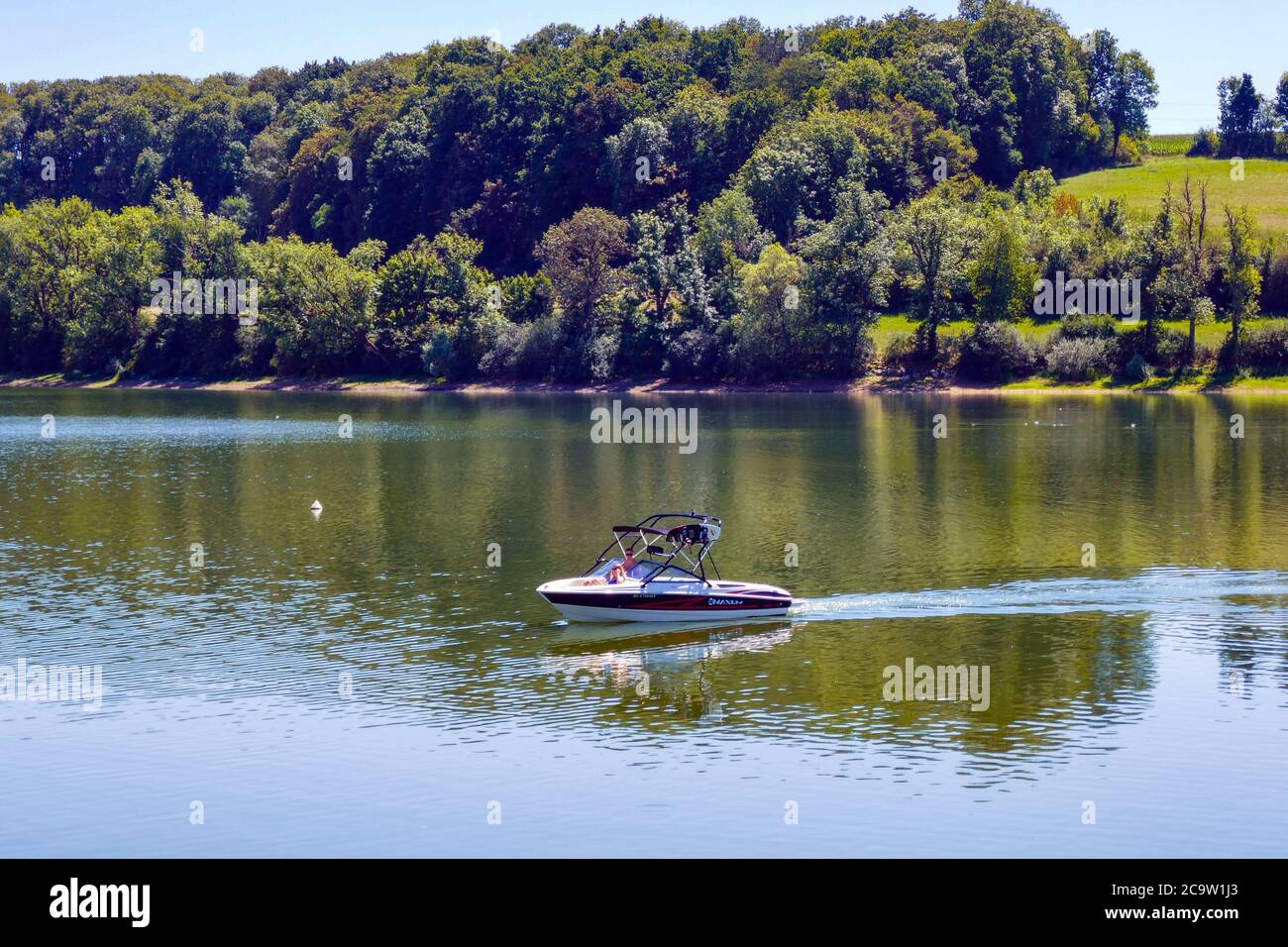 The reservoir of the Lac de la Liez, near the town of Langres, Champagne region of France Stock Photo