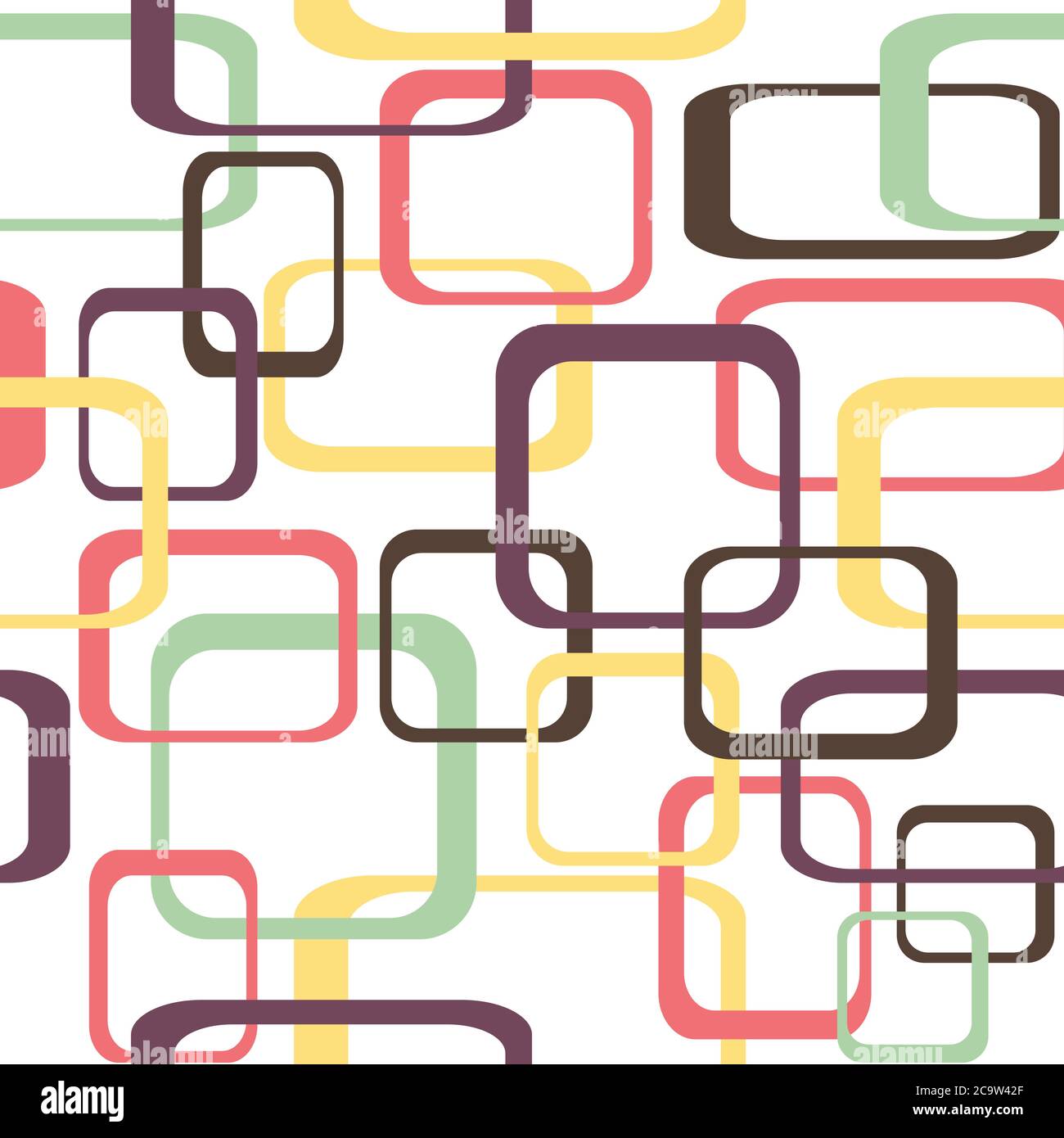 Retro seamless pattern background with squares - rounded Stock Vector ...