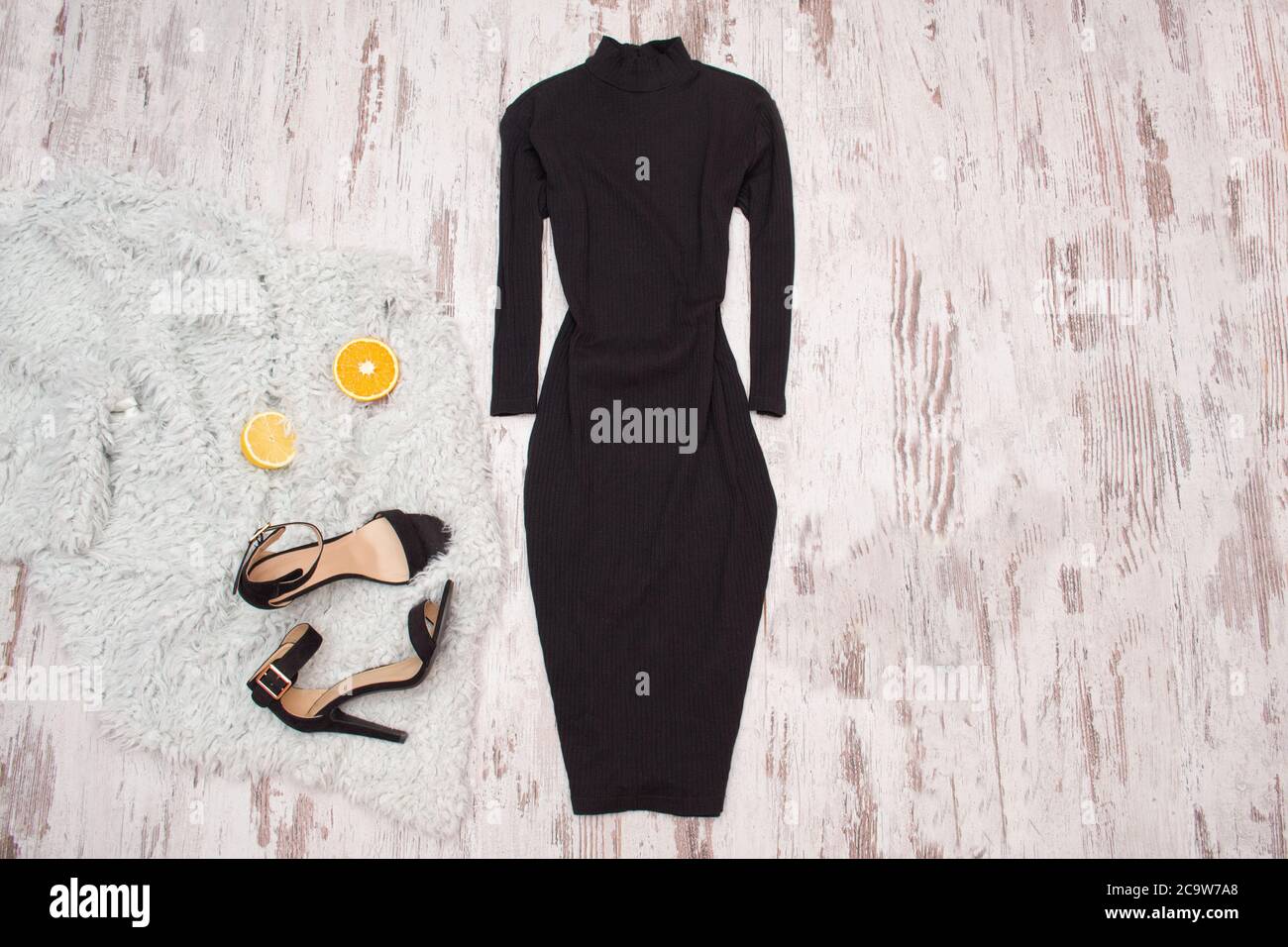 Black dress orange shoes hi-res stock photography and images - Alamy