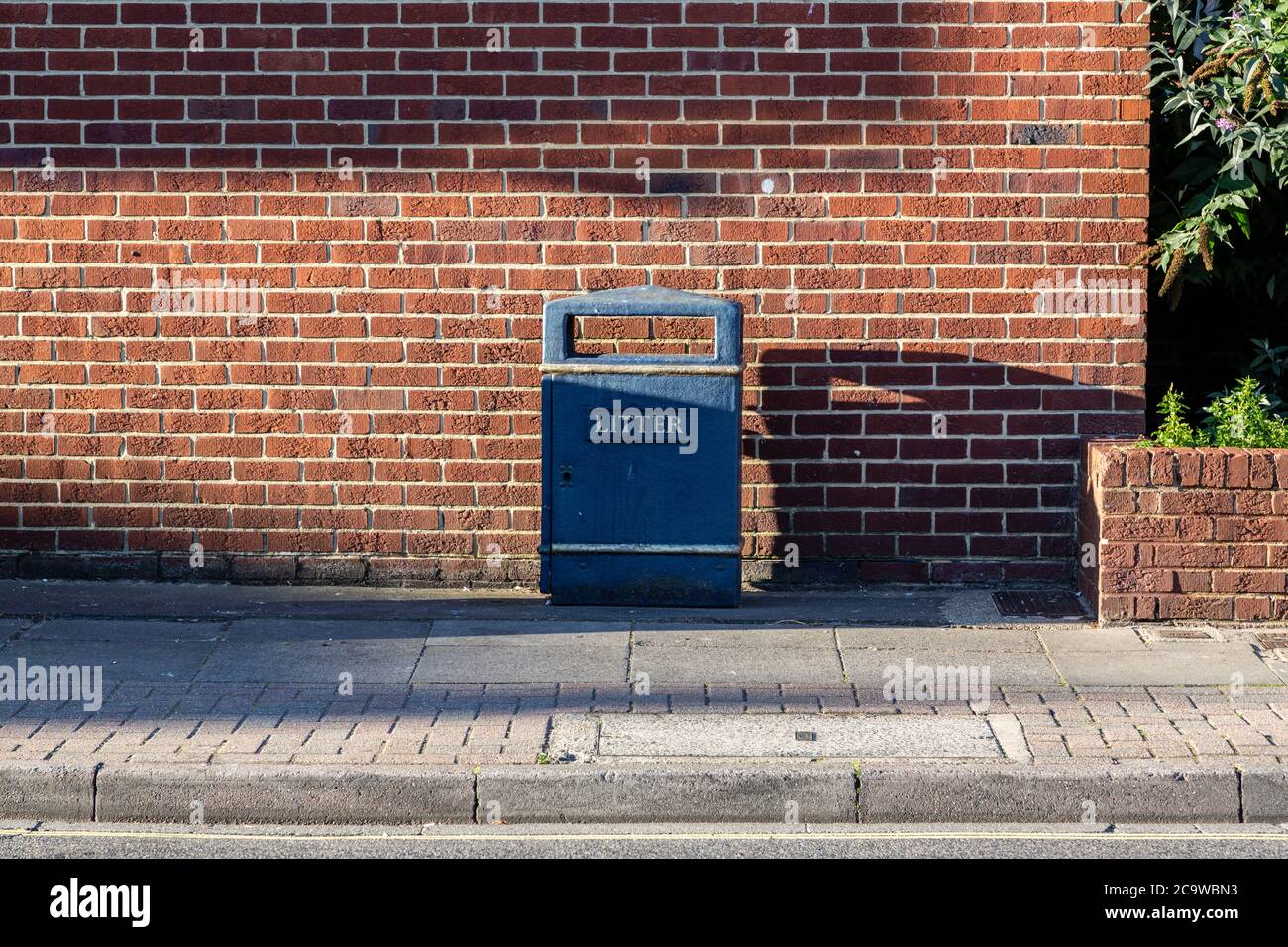 a litter or rubbish bin on an english street Stock Photo