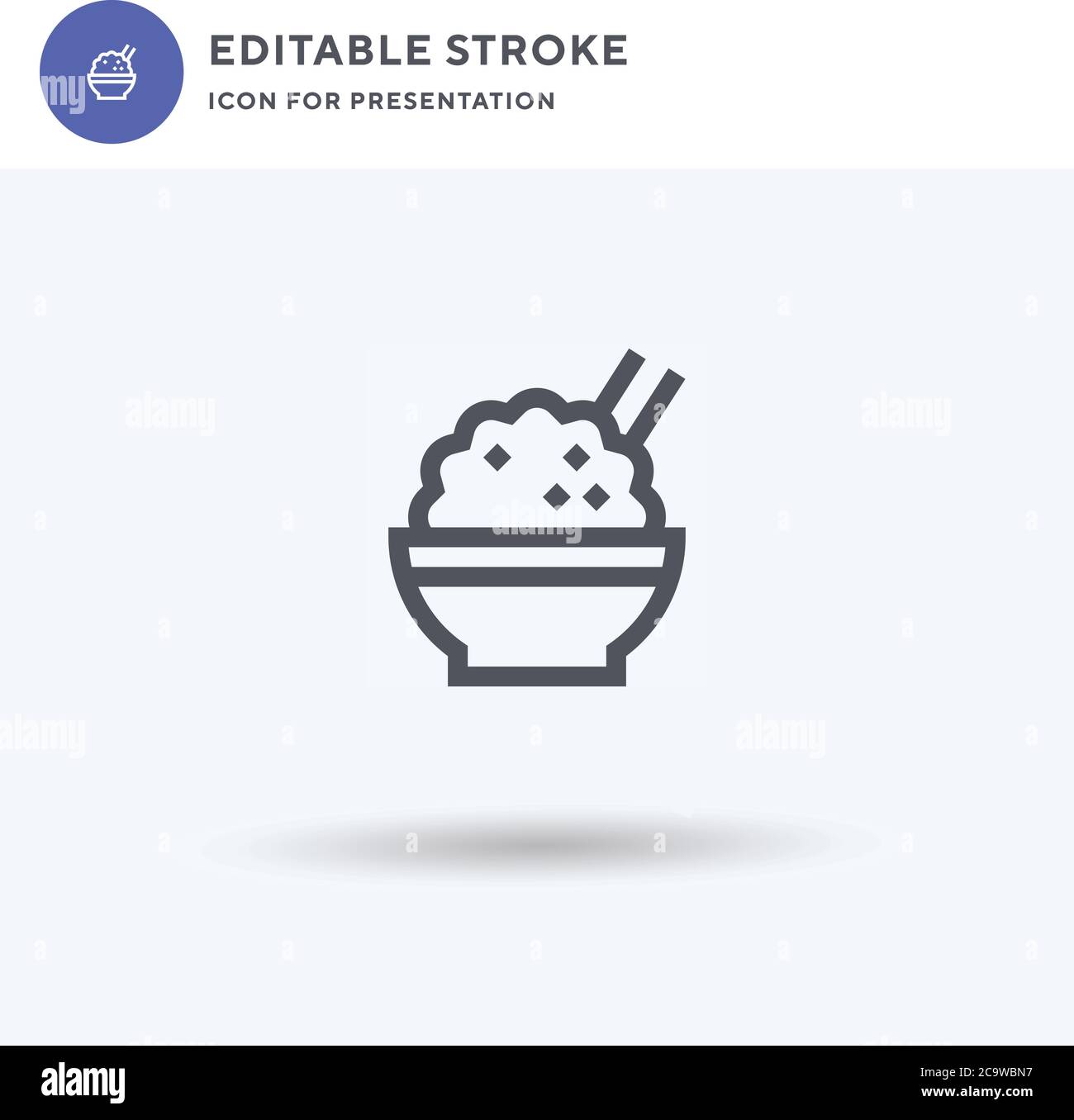Rice icon vector, filled flat sign, solid pictogram isolated on white ...