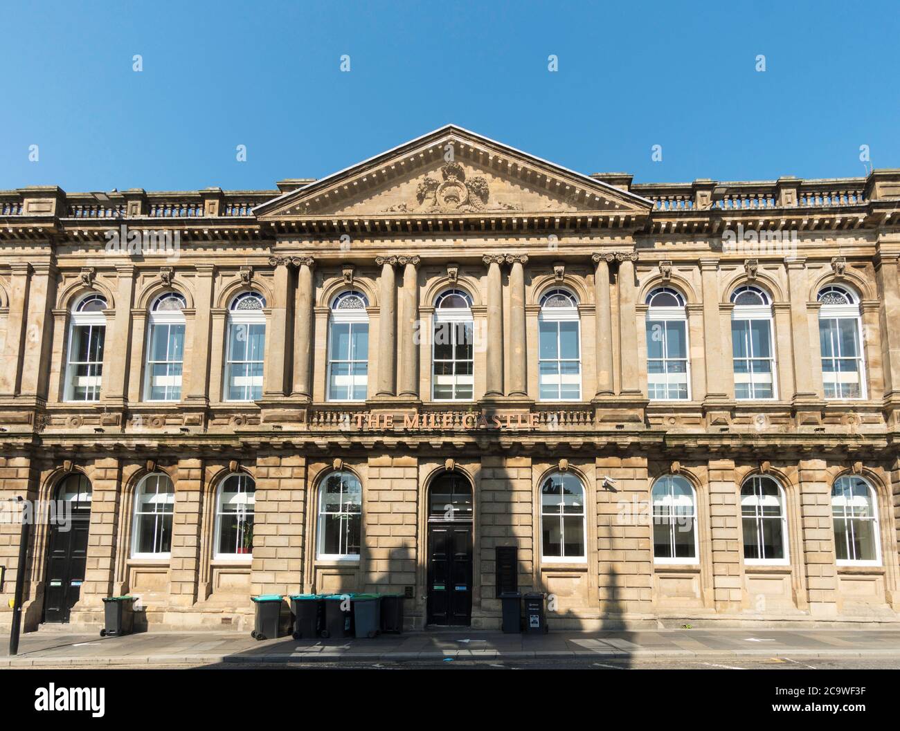 The old Trustee Savings Bank building in Newcastle, now Wetherspoons The Mile Castle pub, England, UK Stock Photo