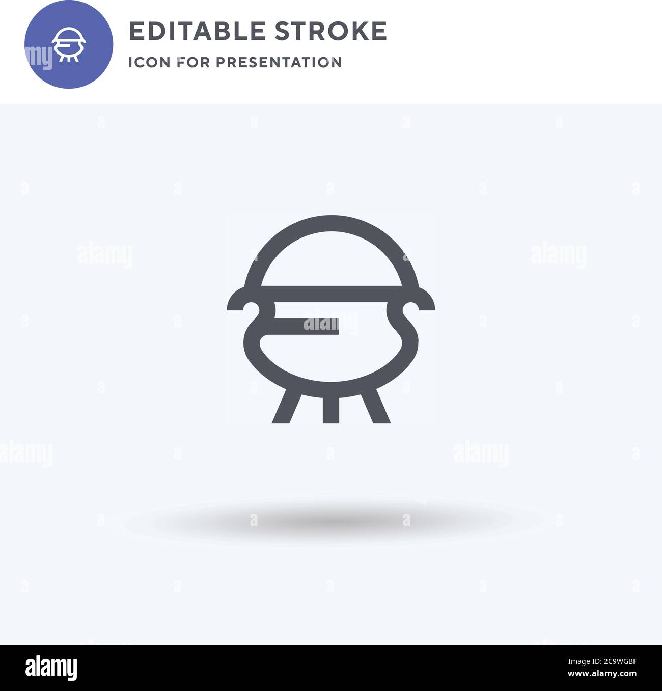 Cauldron icon vector, filled flat sign, solid pictogram isolated on ...