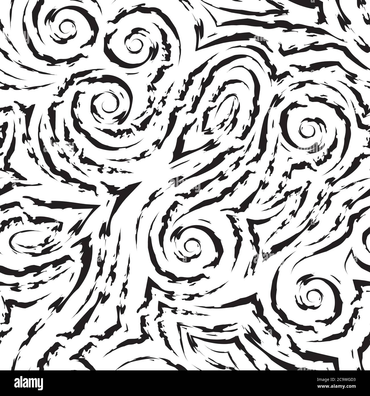 Seamless vector monochrome texture of smooth lines with sharp ends