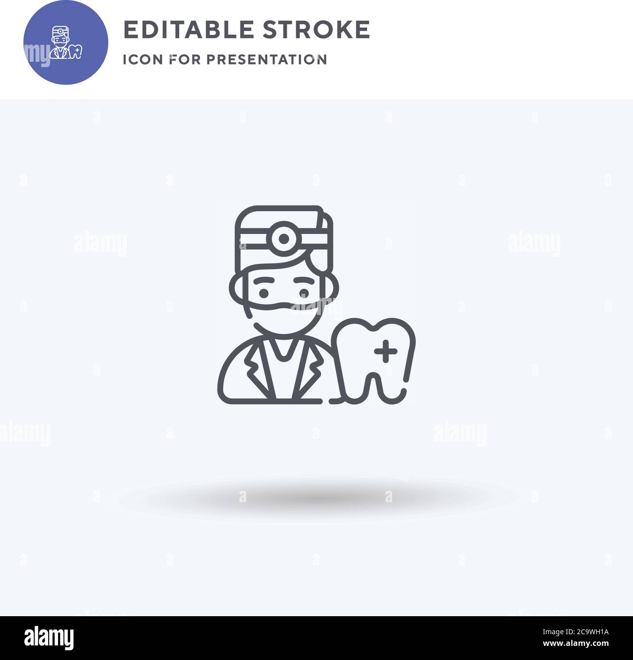 Dentist icon vector, filled flat sign, solid pictogram isolated on white, logo illustration. Dentist icon for presentation. Stock Vector