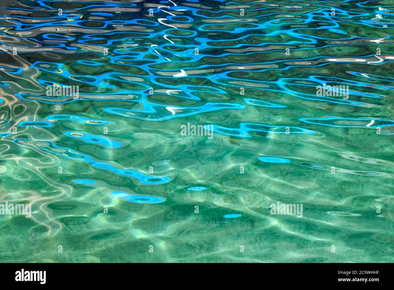 Blue reflection in pond. Hawaii Stock Photo