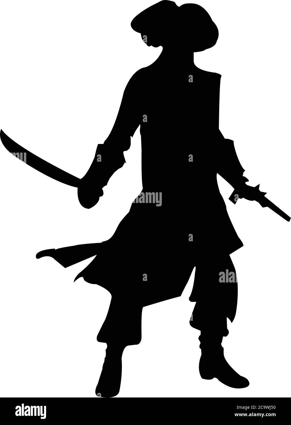 Pirate silhouette Black and White Stock Photos & Images - Alamy