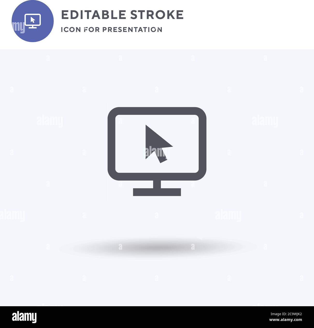 Computer icon vector, filled flat sign, solid pictogram isolated on ...