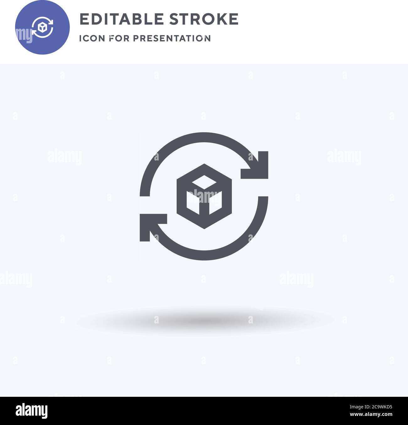 Rotation icon vector, filled flat sign, solid pictogram isolated on ...