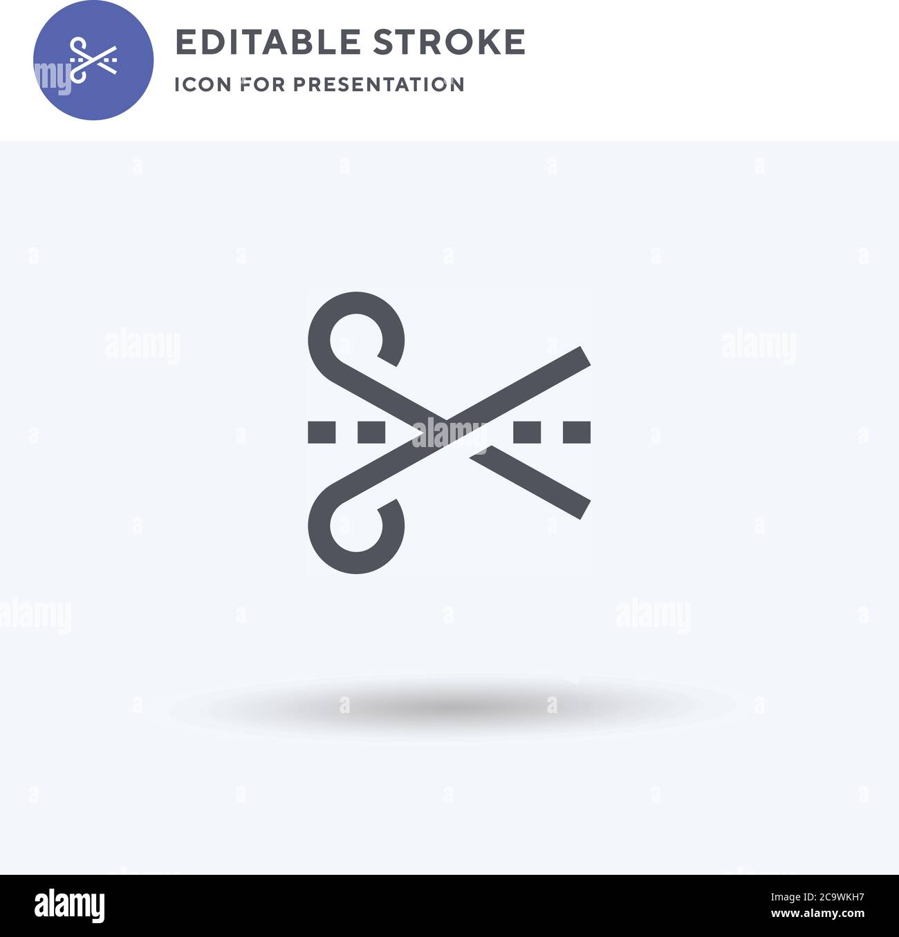 Cut icon vector, filled flat sign, solid pictogram isolated on white ...