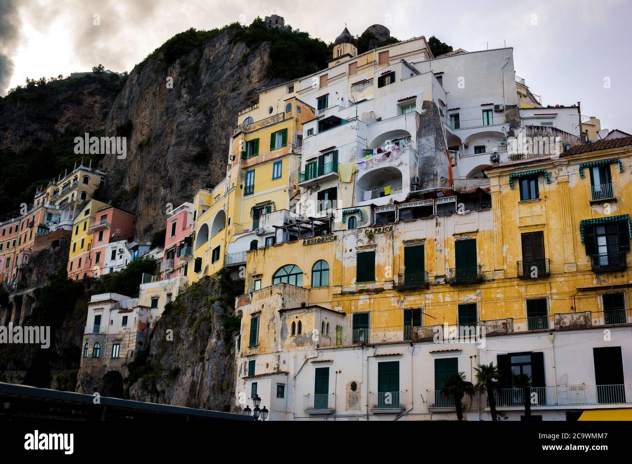Buildings in the town of Amalfi on the Amalfi Coast. Stock Photo