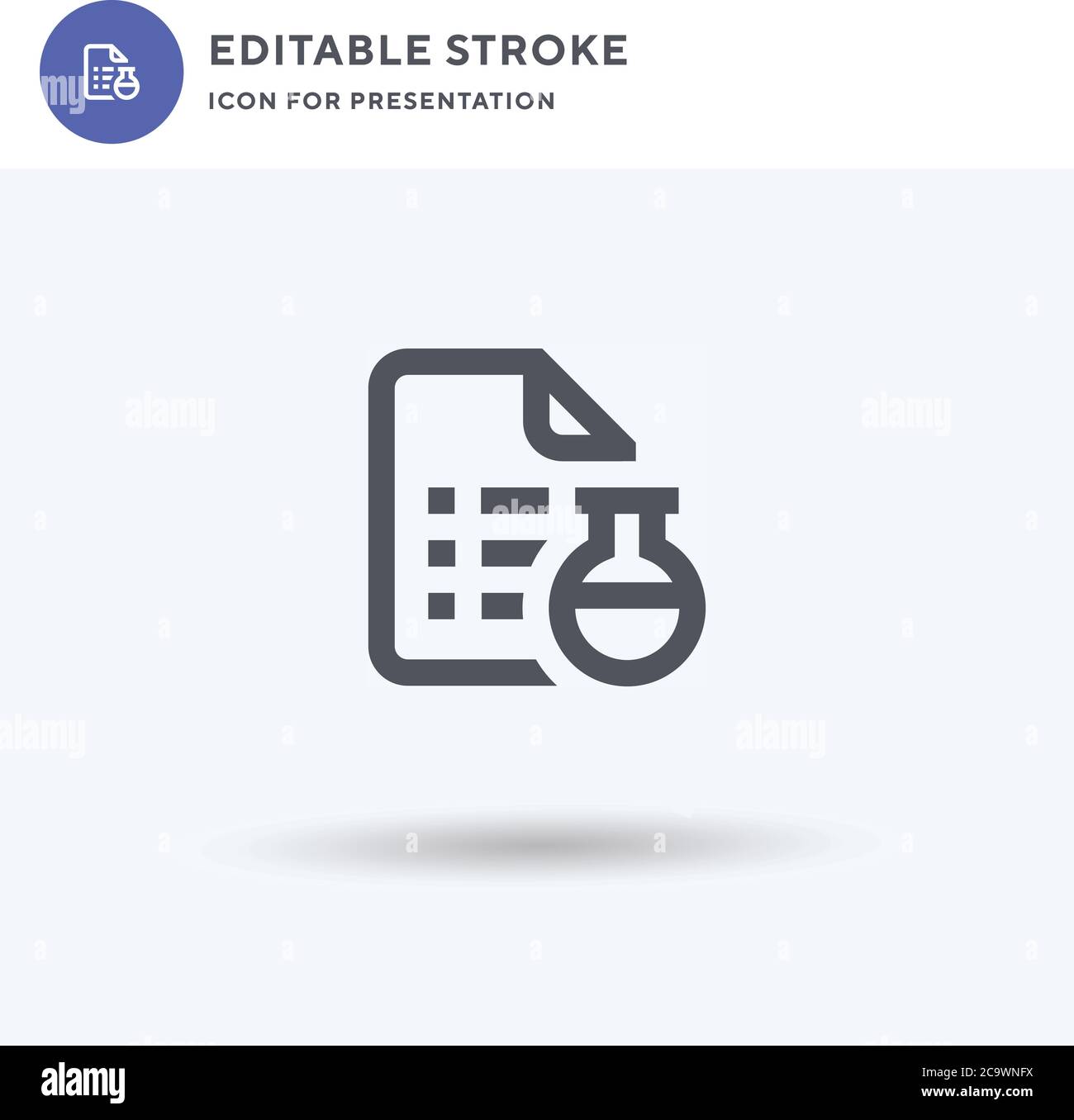 Testing icon vector, filled flat sign, solid pictogram isolated on white, logo illustration. Testing icon for presentation. Stock Vector