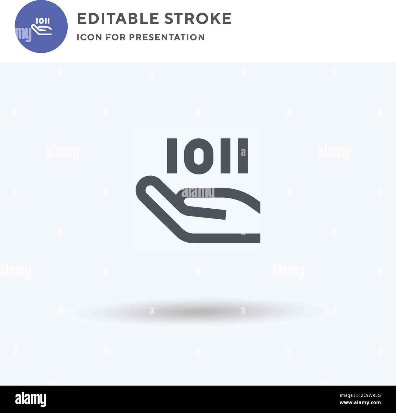 Binary Code icon vector, filled flat sign, solid pictogram isolated on white, logo illustration. Binary Code icon for presentation. Stock Vector