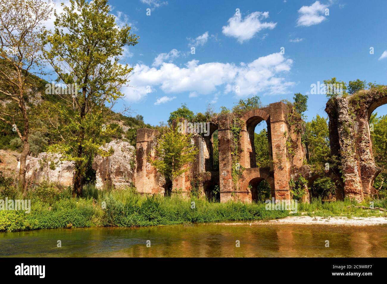 The ancient aqueduct that provided water to Nikopolis, the town built by Roman emperor Augustus Octavian (Octavius) after defeating Pompeius. Stock Photo