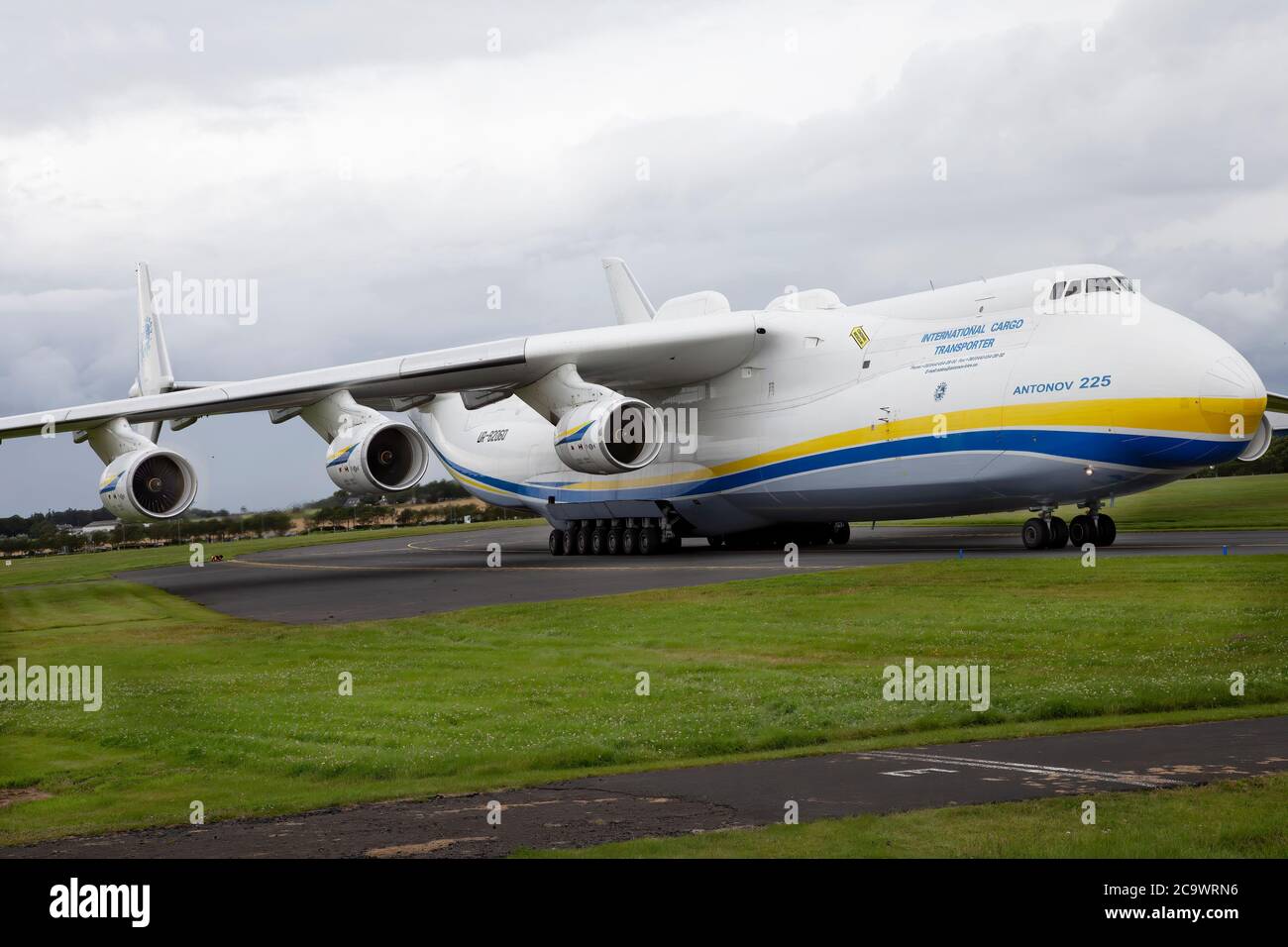 World Largest Aircraft. 2nd August Prestwick Airport UK. Antonov 225. Stock Photo
