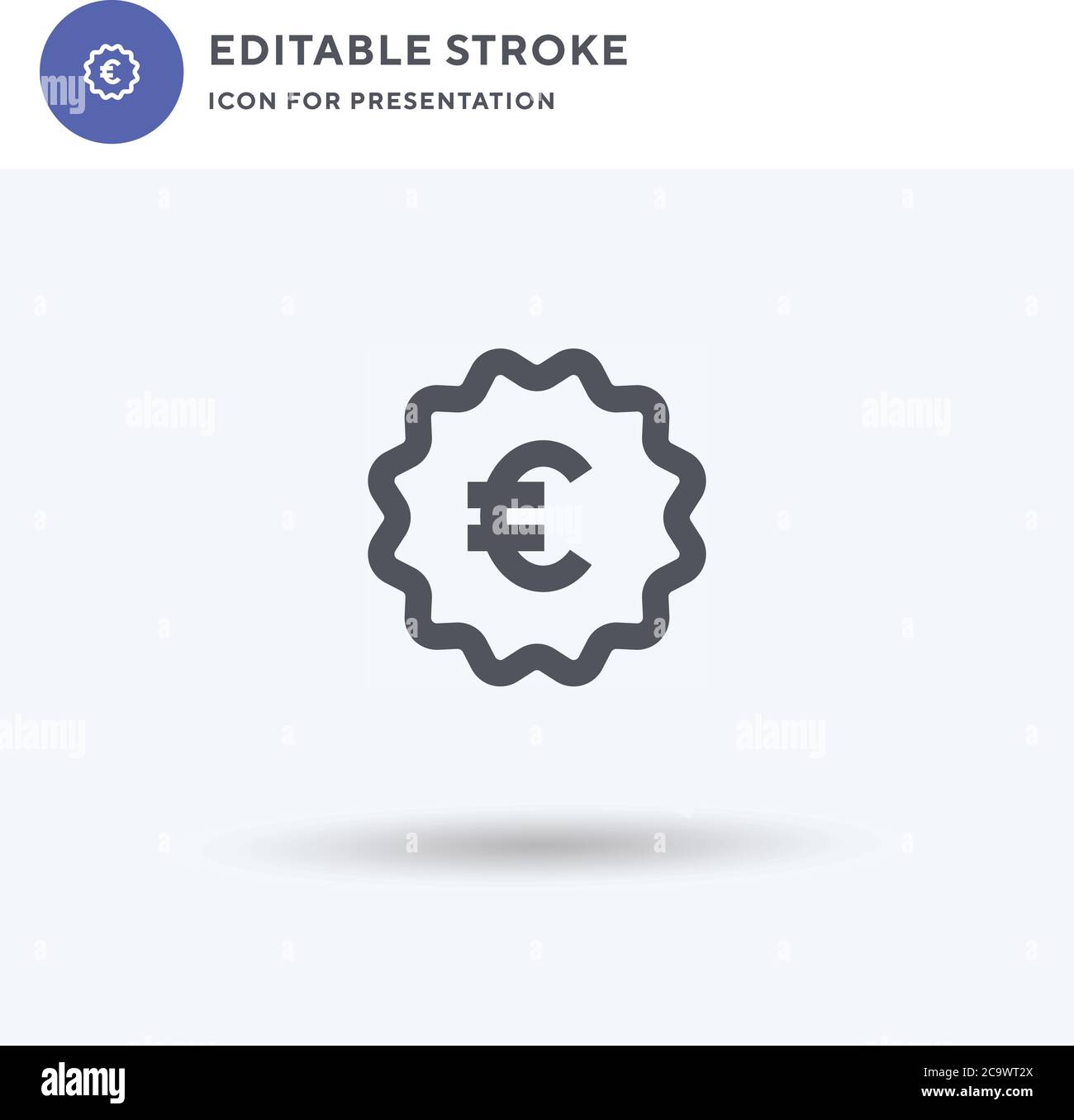 Euro icon vector, filled flat sign, solid pictogram isolated on white ...