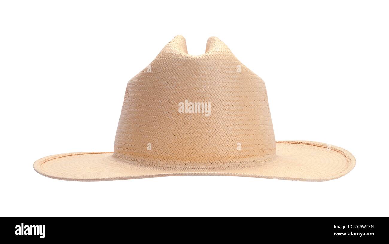 Woven Cowboy Hat Front View Cut Out. Stock Photo