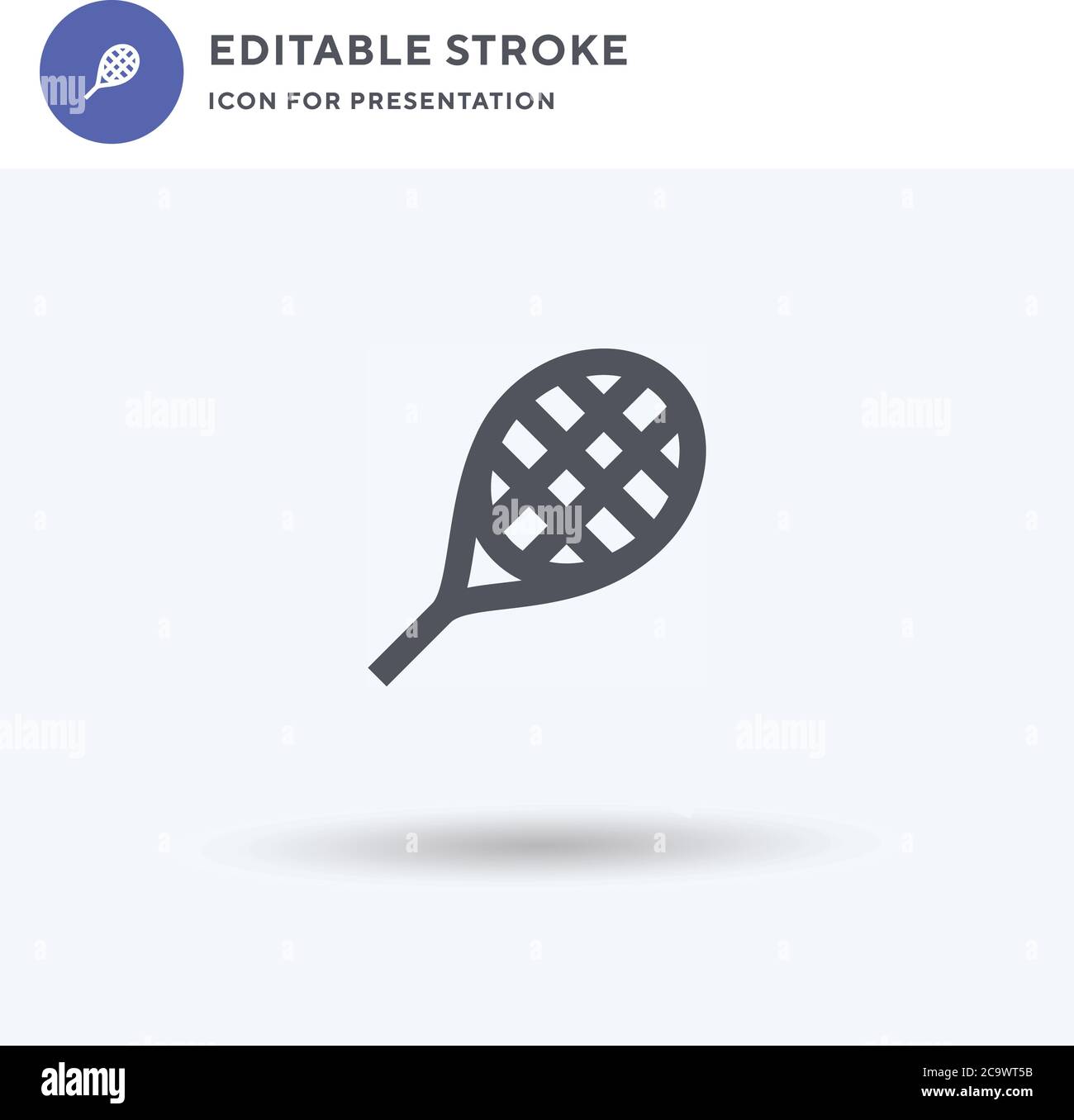 Racket icon vector, filled flat sign, solid pictogram isolated on white ...