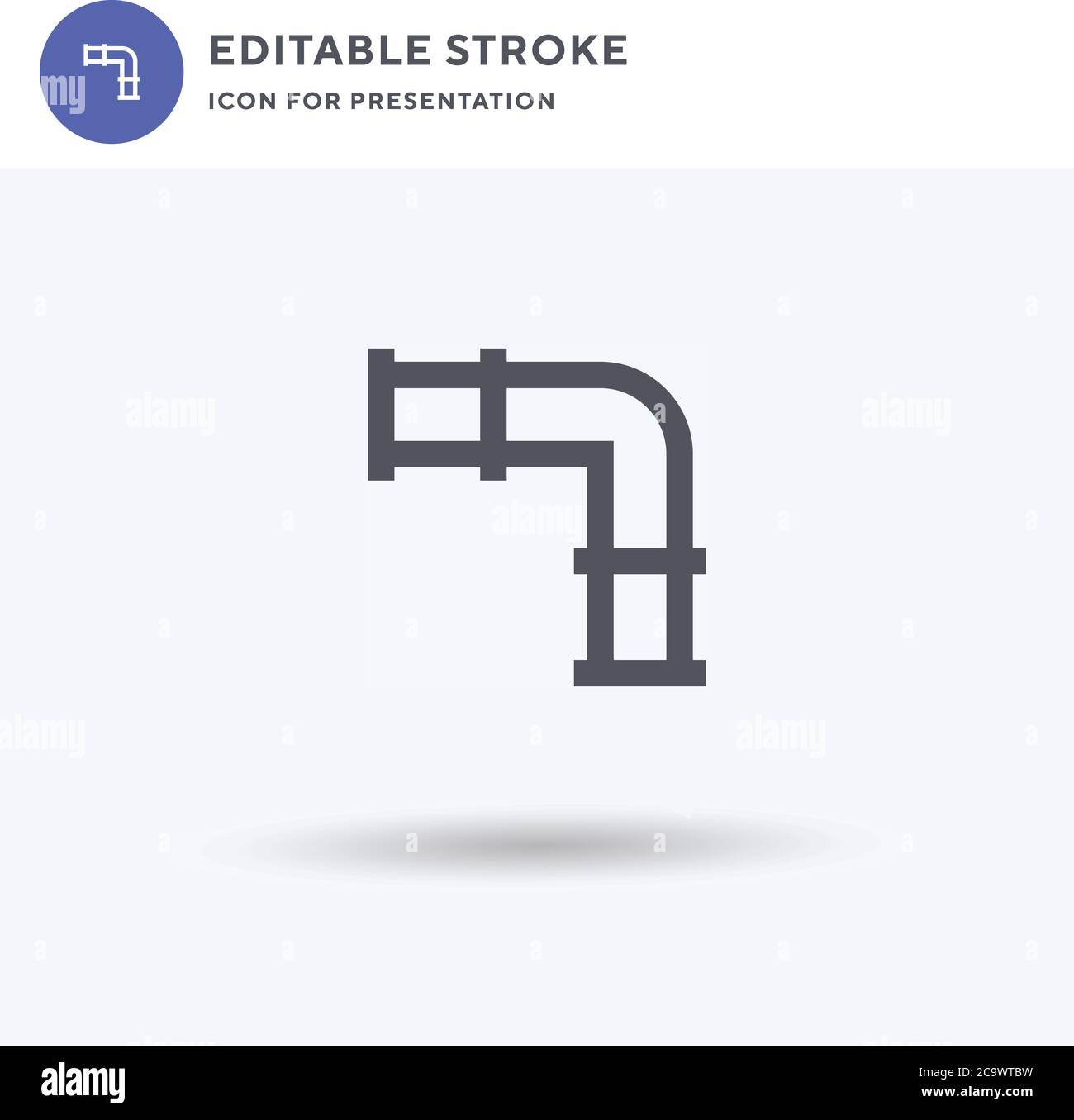 Pipe icon vector, filled flat sign, solid pictogram isolated on white ...