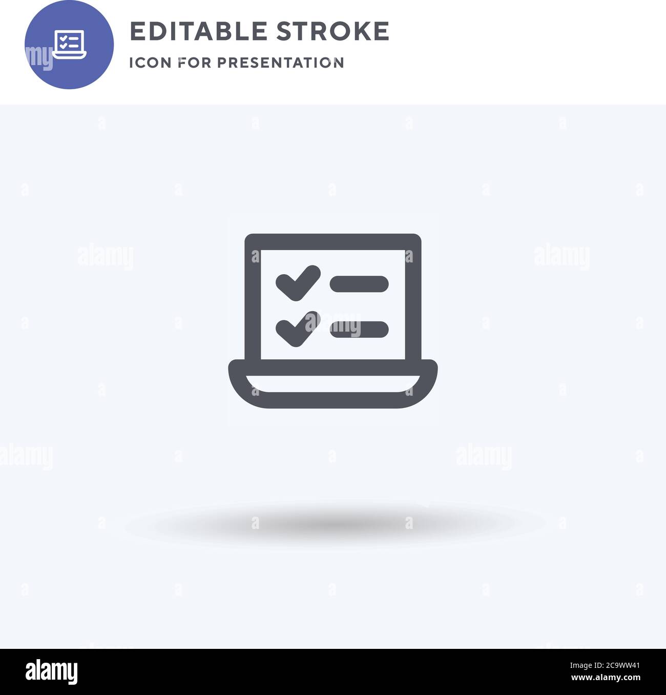 Testing icon vector, filled flat sign, solid pictogram isolated on white, logo illustration. Testing icon for presentation. Stock Vector