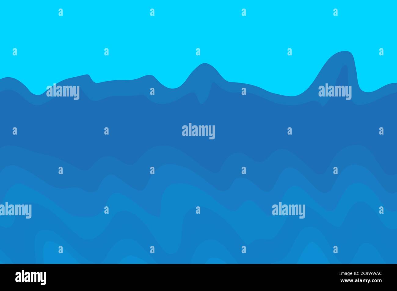 Abstract Wavy Vector Illustration on Blue Background Stock Vector