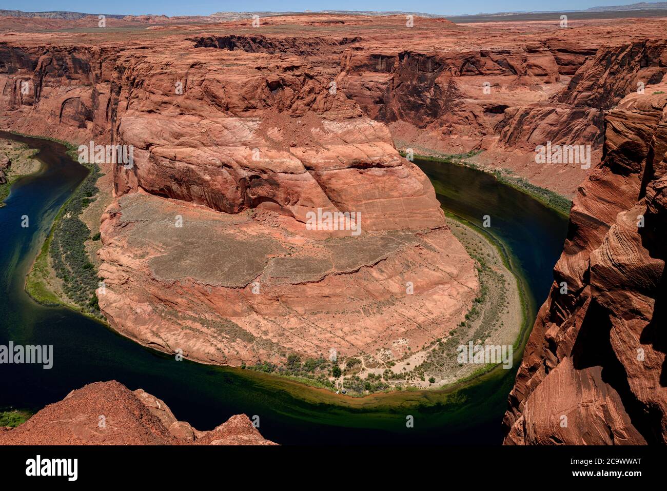 Scenic Horseshoe Bend canyon on Colorado River in Arizona Stock Photo