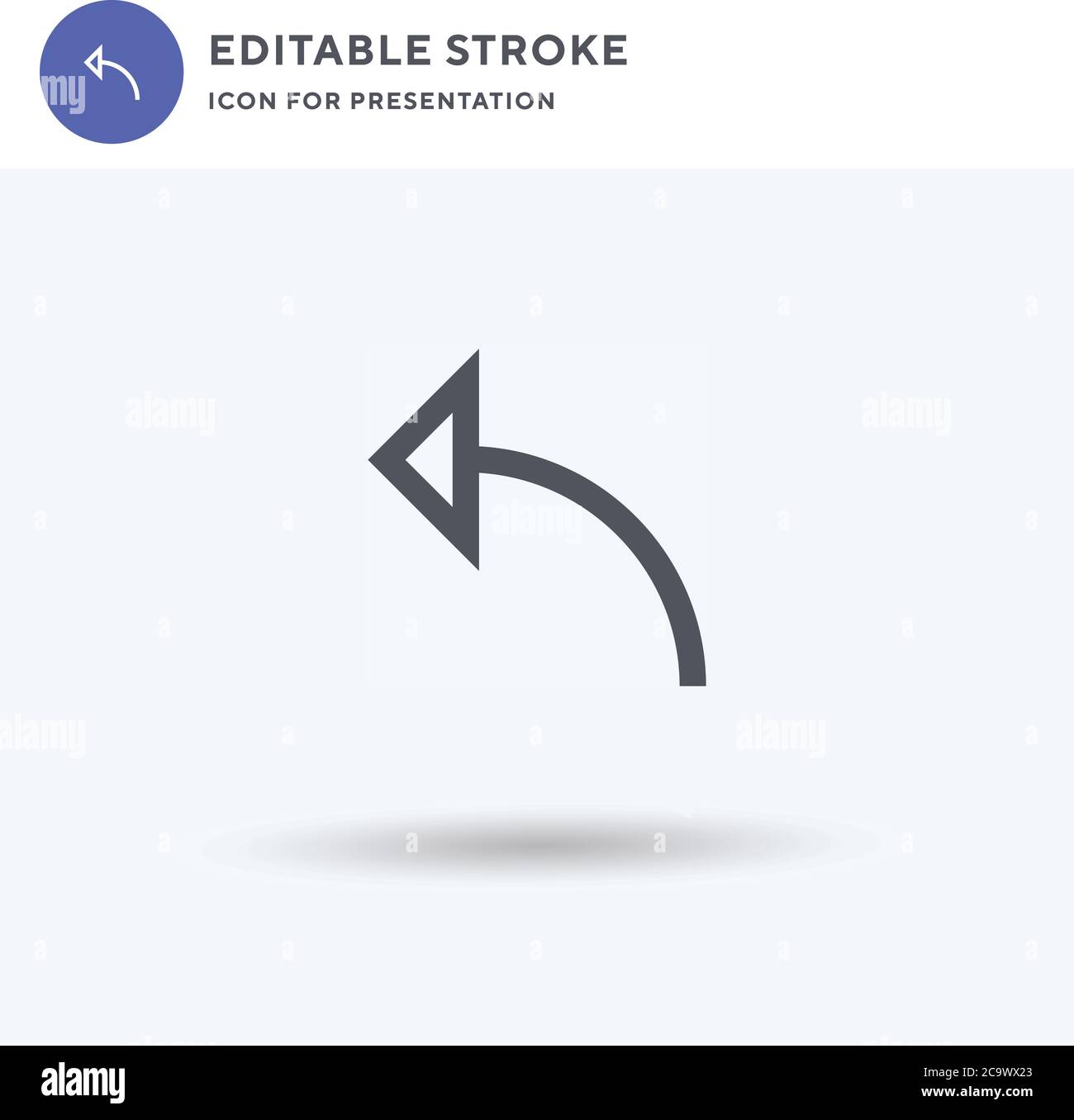 Curved Arrow icon vector, filled flat sign, solid pictogram isolated on ...