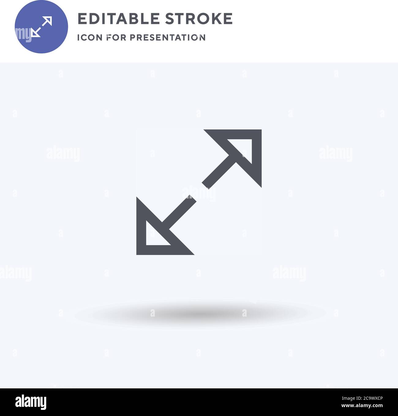 Expand icon vector, filled flat sign, solid pictogram isolated on white ...