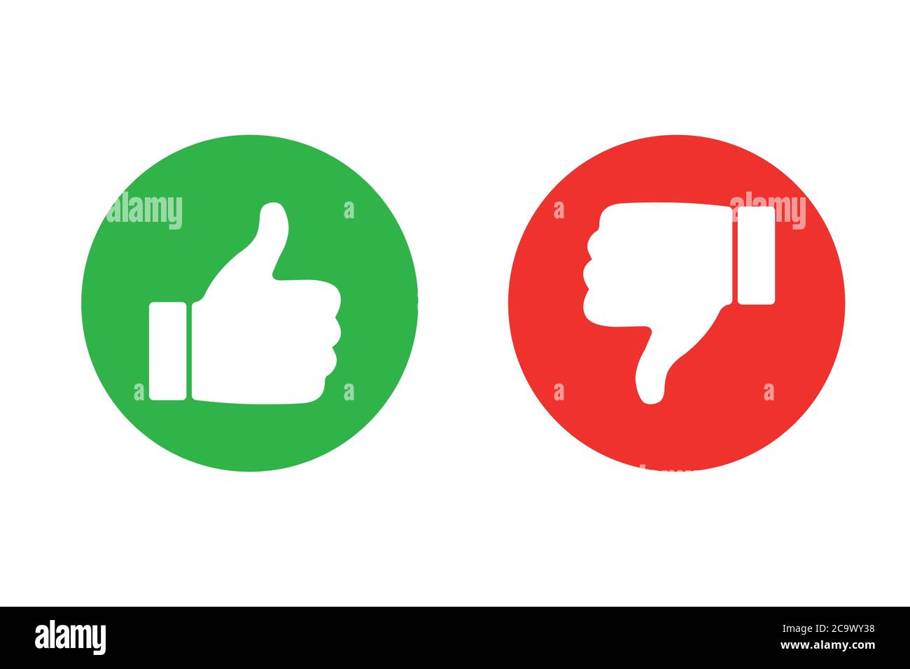 Thumbs up and thumb down icon set. Thumb up and thumb down line icons. Flat style - stock vector. Stock Vector