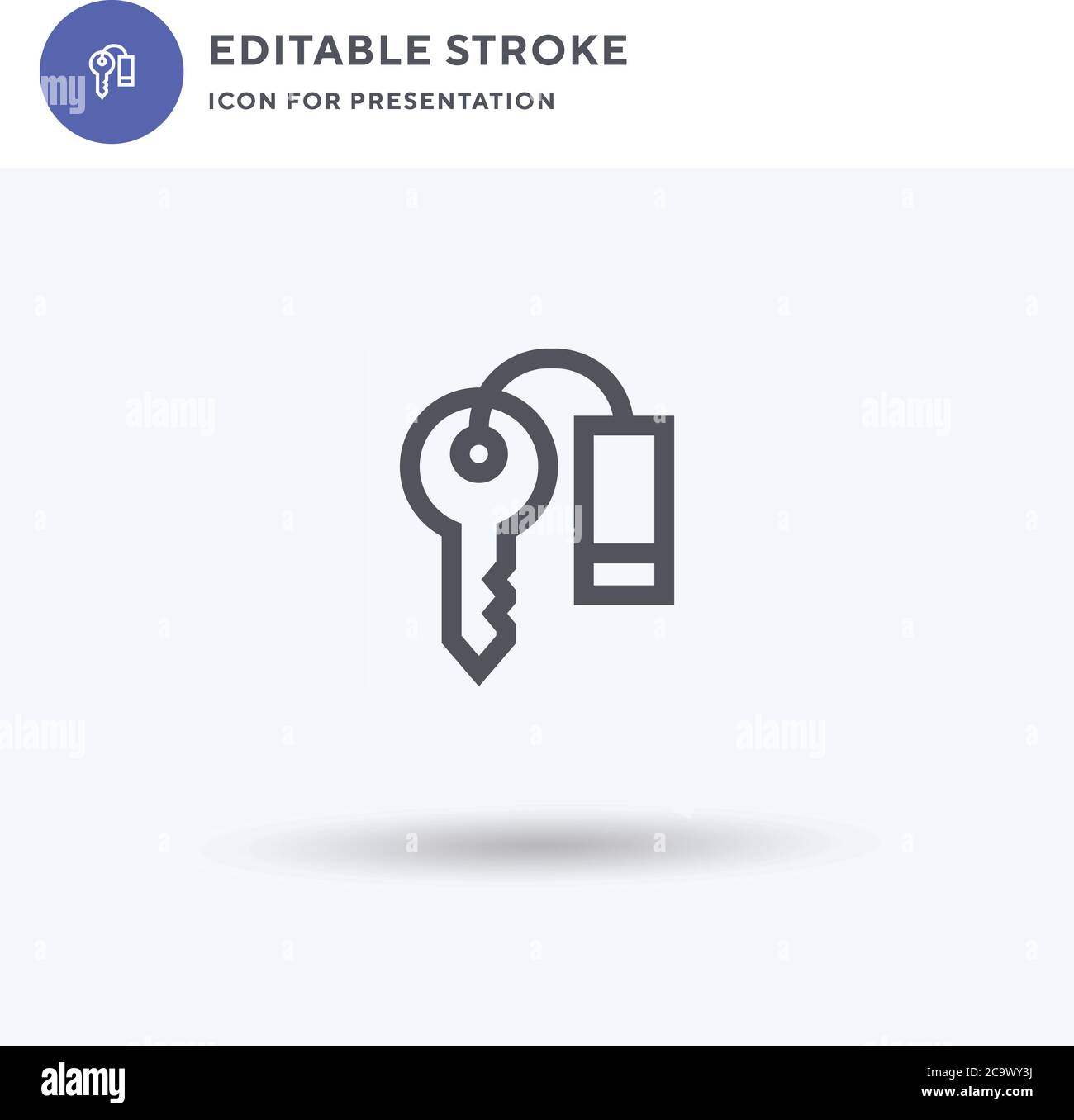 Key icon vector, filled flat sign, solid pictogram isolated on white ...
