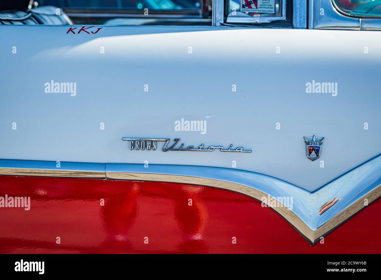 Daytona Beach, FL / USA - March 25, 2018: 1955 Ford Fairlane Crown Victoria coupe at the Spring 2018 Daytona Turkey Run. Stock Photo