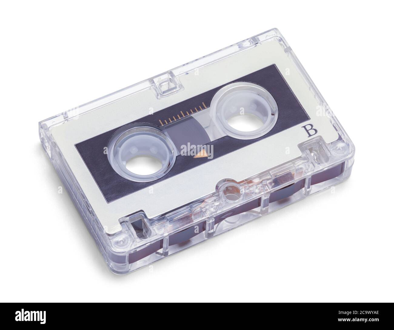 Micro Tape Cassette Isolated on White Background. Stock Photo