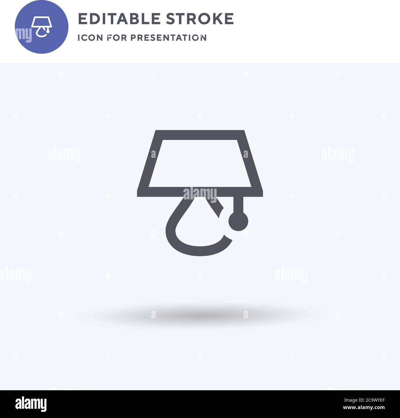 Table Lamp icon vector, filled flat sign, solid pictogram isolated on ...