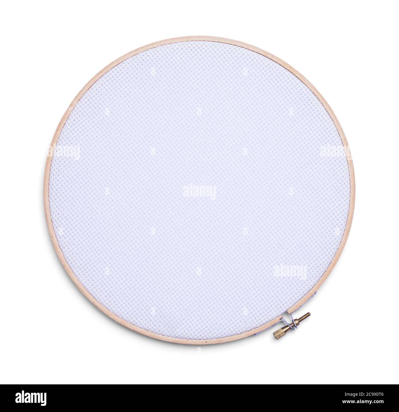 Cross Stitch Hoop Isolated on White Background. Stock Photo