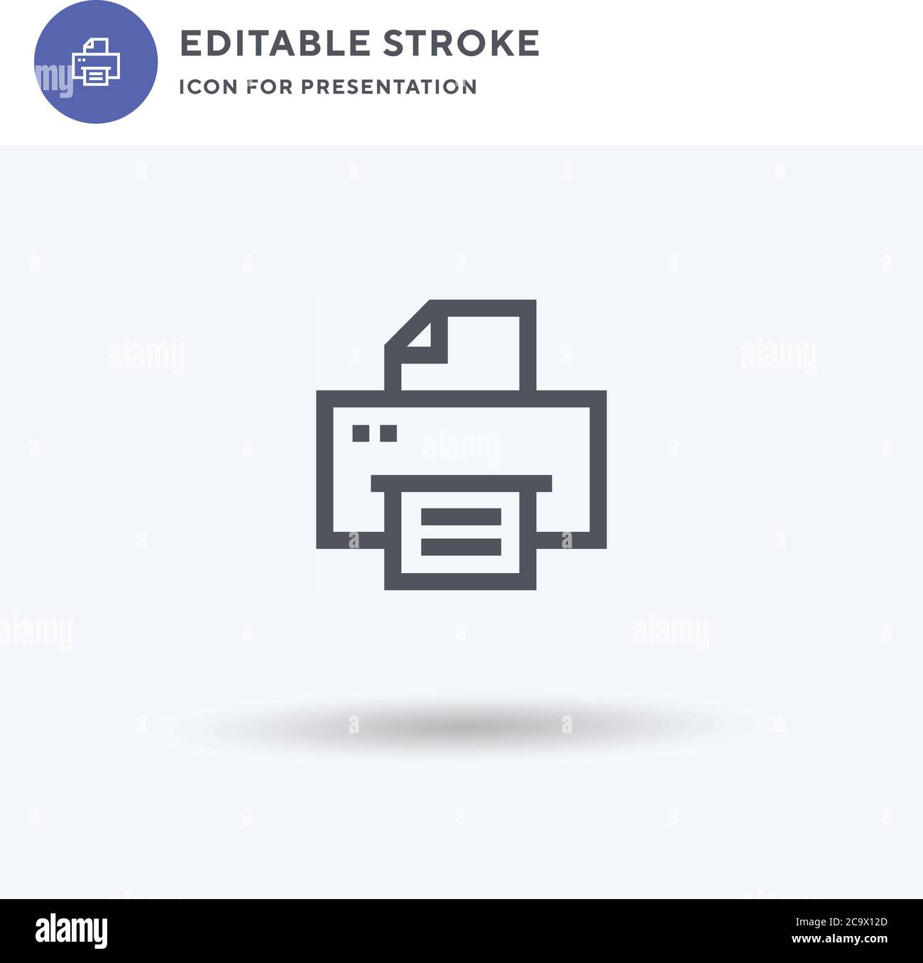 Printing icon vector, filled flat sign, solid pictogram isolated on ...