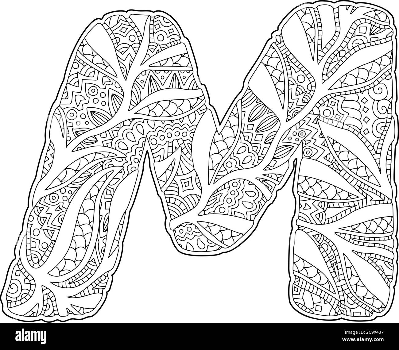 Download Letter Coloring Vector Decorative Zentangle High Resolution Stock Photography And Images Alamy