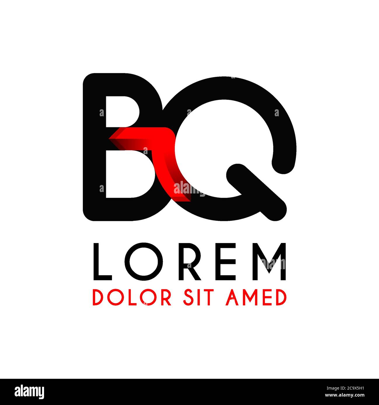 BO Letter black logo with gradient arrow Stock Vector